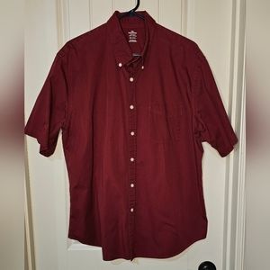 [DOCKERS] Red Short Sleeve Button Down Mens《 XL》